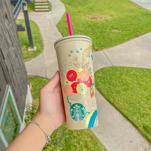 Starbucks Tumbler Stainless 16 Oz.Cold Cup Joy of Connection Heart Pink