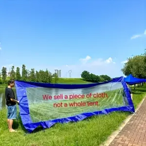 Large /blue Outdoor Tent, Durable Oxford Fabric, Foldable with Transparent Window, Multi-Functional Party Tent, Camping Gear, Folding Canopy, Outdoor Shade Canopy