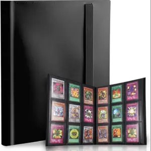 Large Capacity 9-Grid Card Album for 360 Trading Cards - Pokémon, Ultraman, and Game Character Collection - Waterproof, Eco-Friendly PP Material with Double-Sided Pockets and Strap Closure