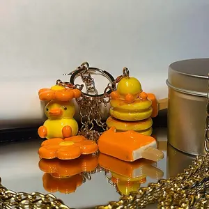 5 Piece Handmade Keychain Set | Orange | Ideal for purse, backpack, jeans, and much more