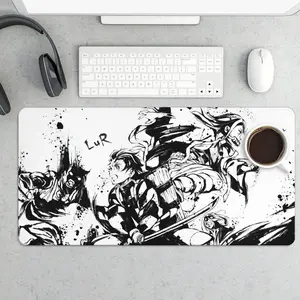 Anime Demon Slayer Black and White Mouse Pad for Gamers - Smooth Surface Table Game Accessory Enhancing Gaming Experience