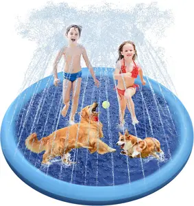Valentine Day Gift Splash Pad, 67in Anti-Slip Splash Pad for Kids Dogs 0.58mm Thickened Dog Pool Splash Sprinkler Pad Durable Summer Outdoor Water Toys for Baby Toddler Boys Girls Pet