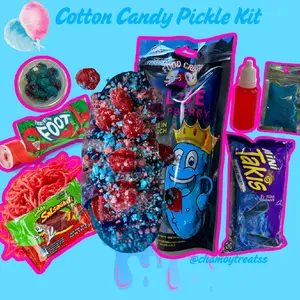 Blue Razz Cotton Candy Pickle Kit - Sweet Trending Snacks