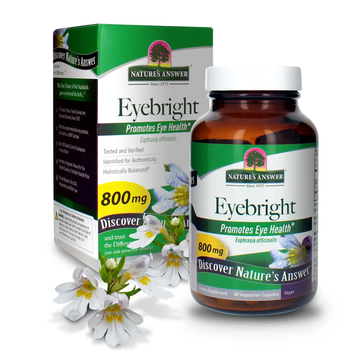 Nature's Answer Eyebright Herb 800mg 90-Capsules | Supports Eyes & Vision | Non-GMO | Alcohol-Free, Gluten-Free, Kosher Certified & No Preservatives | Single Count