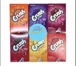D'Elite Box Crush Sugar Free Assorted Drink Mix Gift Box Convenient 6 pack Beverage Mixed Powder Watermelon Strawberry Fruit