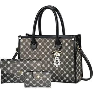 Women's Handbags Fashion, 3 count Top Handle Bags for Women, Handbags Tote  Purse Set PU Leather Satchel Bag