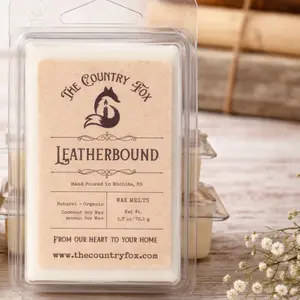 The Country Fox - “Leatherbound” Wax Melts 8-cavity Hand Poured in Wichita KS Natural Organic Coconut Soy Wax 2.7 oz