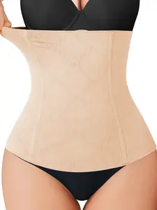 Women's High Elastic Breathable Waist Belt, Post Op Shapewear, Seamless Sweat-Absorbing Abdominal Binder with 4 Steel Bones, Casual All-Season Wear