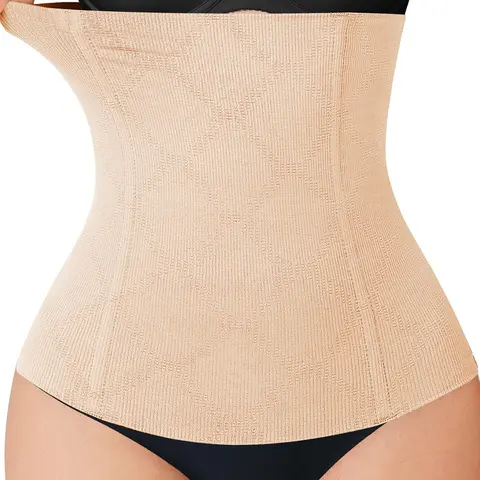 Women's High Elastic Breathable Waist Belt, Post Op Shapewear, Seamless Sweat-Absorbing Abdominal Binder with 4 Steel Bones, Casual All-Season Wear