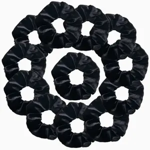 12pcs Women's Solid Color Satin Silk Hair Scrunchies Set for Women, Soft Elastic Non-Damaging Hair Ties, Perfect for High Ponytail & Casual Wear, Great Gift for Her