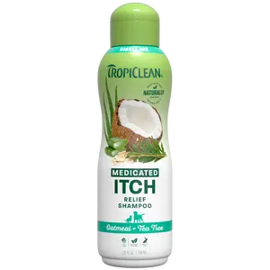 TropiClean Oatmeal + Tea Tree Medicated Itch Pet Shampoo, 20oz TropiClean Oatmeal + Tea Tree Medicated Itch Pet Shampoo, 20oz