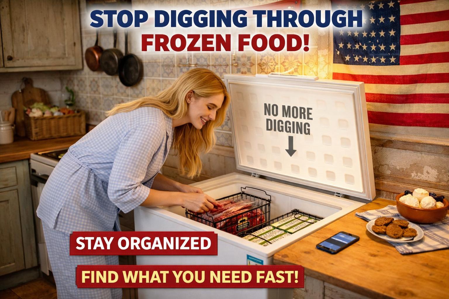 Upgraded Freezer Organizer Bins 2 4 6 8 Pack Max Capacity Stackable Baskets for 5 7 Cubic Feet Deep Freezer Foldable Storage Rack Heavy Duty Rust Proof Metal Wire Bins Airflow Design for Frozen Food Meat Kitchen Pantry Refrigerator Space Saving Organizer