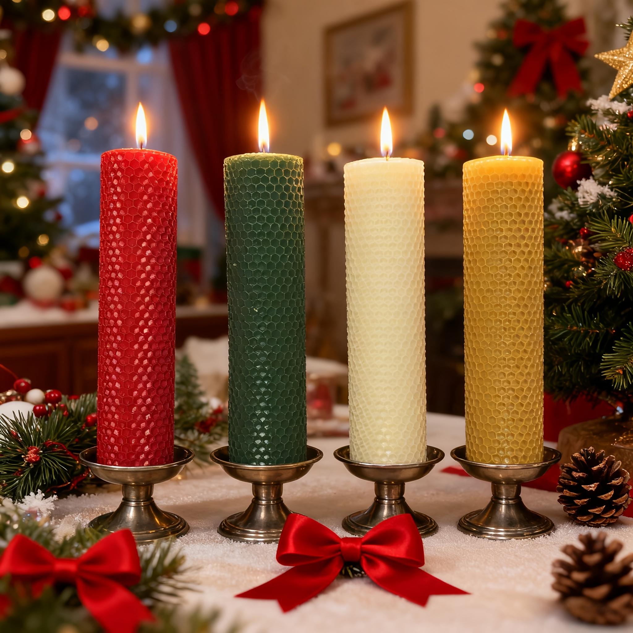 Christmas-themed beeswax candle making kit, 16 pieces of holiday-colored beeswax sheets, DIY candle material kit, candle making, suitable for children and adults' crafts and Christmas gifts, event parties, DIY craft enthusiasts, watermelon， home decor