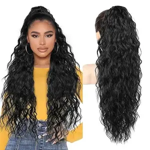 Plodon 18/20/30 Inch Black Ponytail Extension Claw Clip | Claw clip design prevents slipping and embarrassment, curly wavy ponytail hairpiece, volume boosting accessory for daily wear summervibes quick style