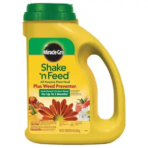Shake N Feed All Purpose Plant Food Plus Weed Preventer1, 4.5 lb. Prevents Crabgrass in Gardens, Dry Fertilizer