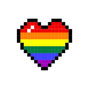 Pixel Heart Pride Vinyl Stickers | Waterproof | Outdoor Safe Pixel Heart Pride Vinyl Stickers | Waterproof | Outdoor Safe