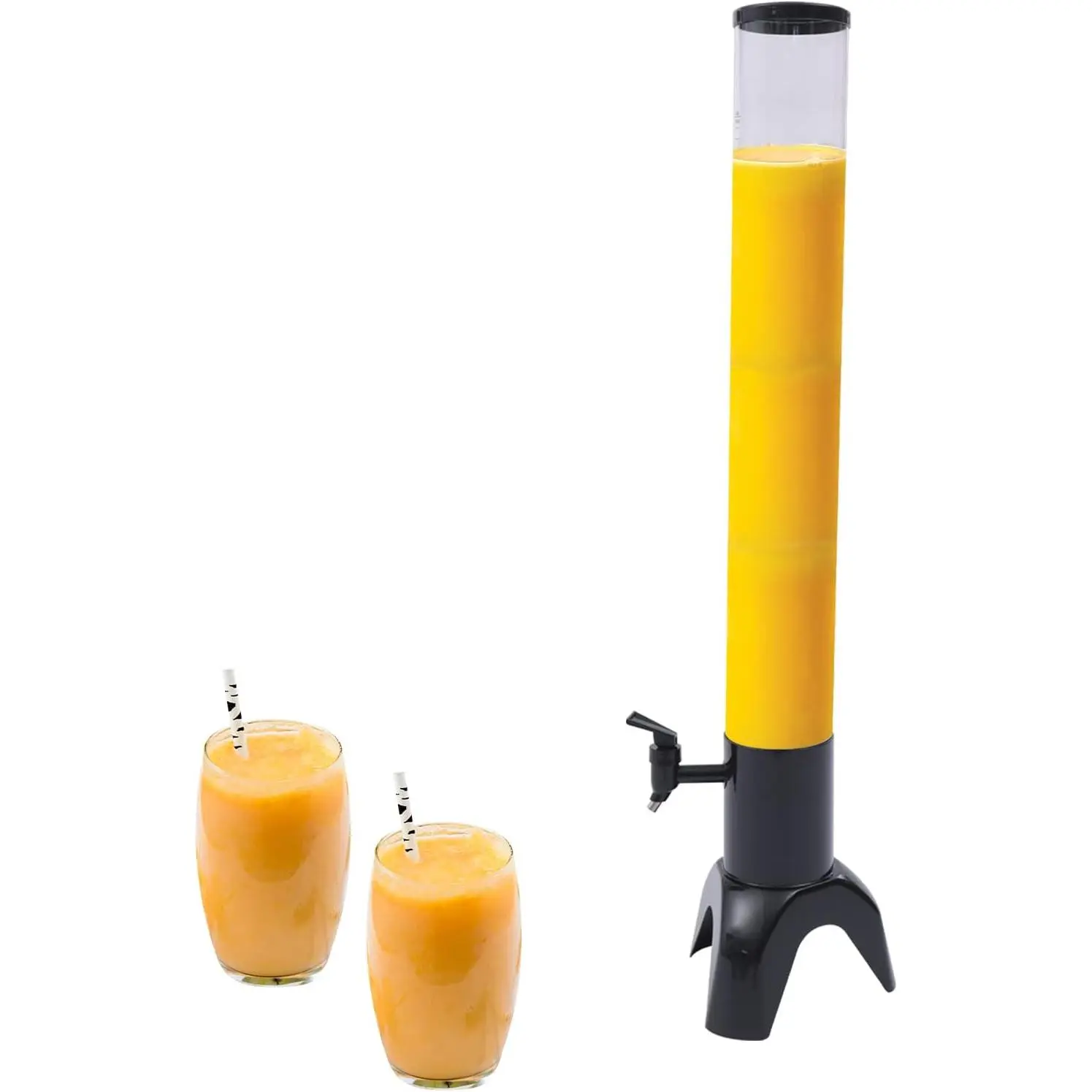 3L Sheer Beer Tower Dispenser, Clear Mimosa Tower with Removable Ice Tube,See through Drink Tower for Parties and Gameday, Bars, KTVs, Homes, Beverage Stores Drinking Straw Flip Straw Containers