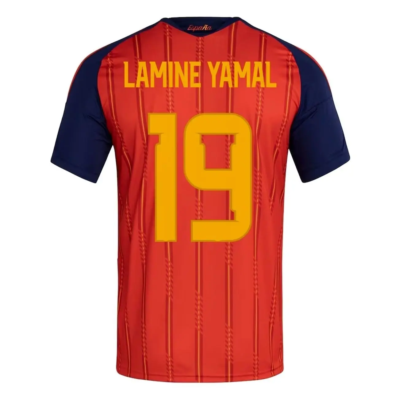 Unisex Soccer Mens Athletic Short Sleeve Football Shirt Sports Fan Training Top Breathable Lightweight Casual Streetwear Lamine Yamal 2026 Home Stadium Replica Jersey - Red