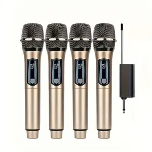 LMBGM W4 Wireless Microphone, Rechargeable Portable Microphone, USB Rechargeable Mic, Multipurpose Microphones for Karaoke Singing, Speech, Wedding, Church, PA System