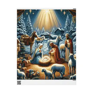 Nativity Scene Wrapping Paper | Christmas Gift Wrap, Holy Night Design