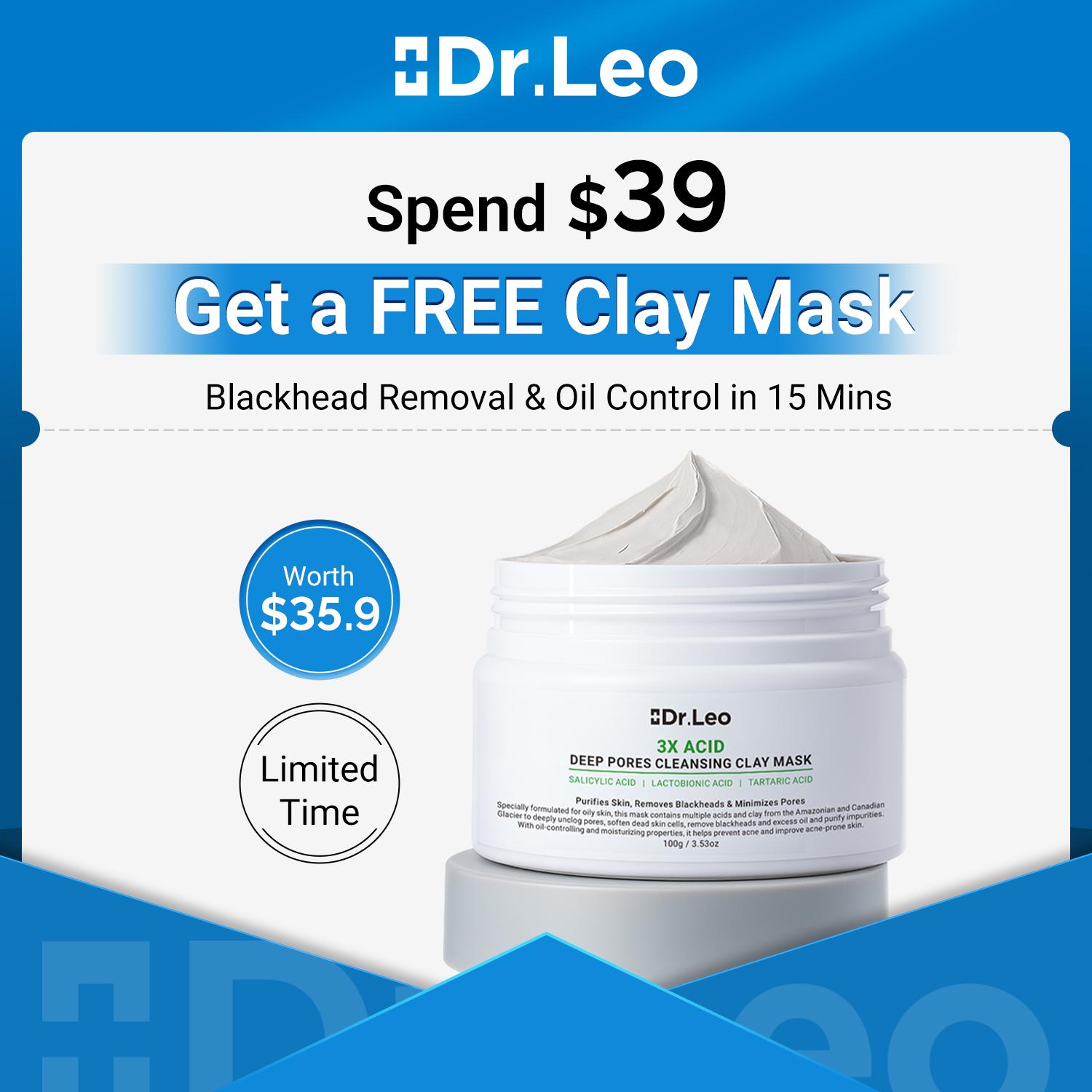 Dr.Leo 4-Step Clinical Acne Repair Kit – Deep Clean Pores, Shrink Pimples Fast & Calm Redness (Cleanser + Clay Mask + Soothing Gel + Drying Lotion) Dr.Leo 4-Step Clinical Acne Repair Kit – Deep Clean Pores, Shrink Pimples Fast & Calm Redness (Cleanser + Clay Mask + Soothing Gel + Drying Lotion)