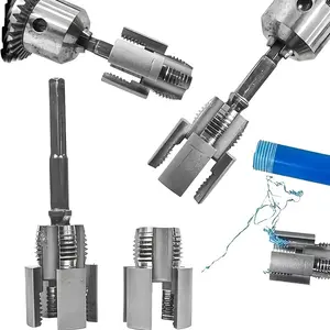 2-Piece Ppr Pipe Thread Tapping Tool for Dn15 & Dn20, Electric Drill Thread Repair for 1/2 & 3/4 Inch PVC and Ppr Pipes, Heavy-Duty Pipe Repair Tool