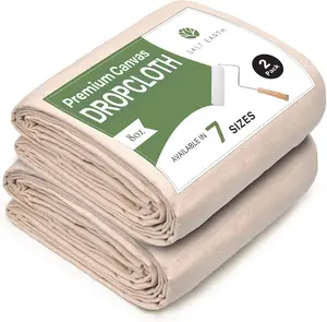 Canvas Drop Cloth Salt Earth Pack of 2 Reusable Cloth for Outdoor & Indoor, 100% Recycled Cotton Nature Friendly, All purpose Washable