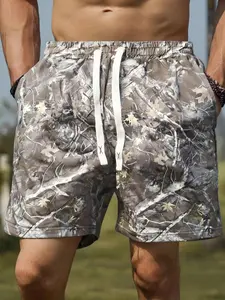 Men's Regular Fit Camo Print Drawstring Waist Shorts, Casual Comfy Shorts for Summer, Camouflage Shorts, Fashion Men's Bottoms for Daily Wear