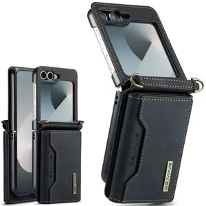 Fin Wallet Phone Case For Samsung Galaxy Z Flip 7 6 5 4 3 Flip7 bag Leather Fashion Card Cover
