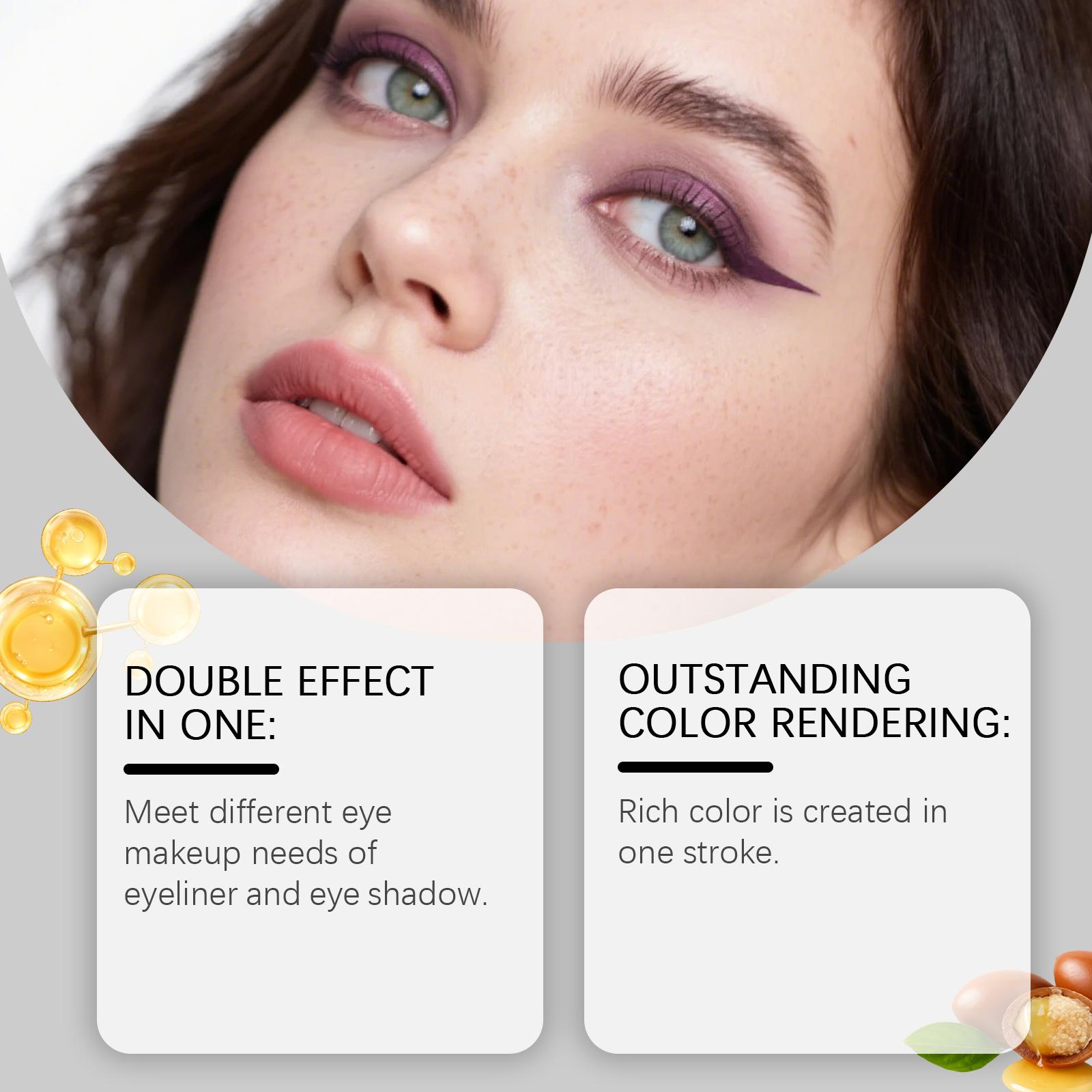 2-in-1 Eyeliner Pencil & Shadow Liner Duo, Waterproof Sweatproof, Smudge-Resistant, Smooth Easy to Apply, Color-Prominent Eye Makeup