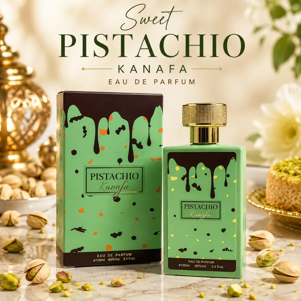Pistachio Kanafa Eau De Parfum 100ml | Sweet Gourmand Perfume with Roasted Pistachio, Vanilla & Caramel | Dessert-Inspired Fragrance for Women & Men