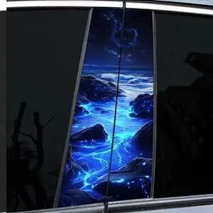 2-Pack Mountain and River Car Stickers: Mid-Pillar Sticker B-Pillar - Waterproof, Scratch Resistant, Suitable for All Models - Suitable for Auto Parts and Holiday Decorations for All Vehicles, Cars Multipurpose Car Decal