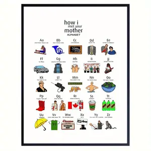 Unframed How I Met Your Mother Alphabet Print Poster, Inspirational Wall Art Picture, For Bedroom Living Room Home Decor, Mother's Day, Birthday Gift For Women, Mom, Girlfriend, No Frame