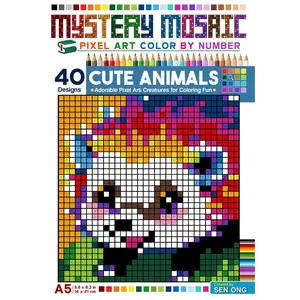 Cute Animals Mystery Mosaic Color By Number: 40 Adorable Pixel Art Creatures to Color and Reveal – A Fun and Relaxing Activity Book