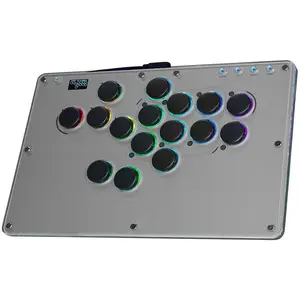 Haute42 Leverless Arcade Stick T16-30th, All-Button Arcade Controller for /PC/PS4/PS3 /Steam Deck, Slim Arcade Fighting  Keyboard with Turbo & Custom RGB, Supports Hot-Swap & SOCD (T16 30th)
