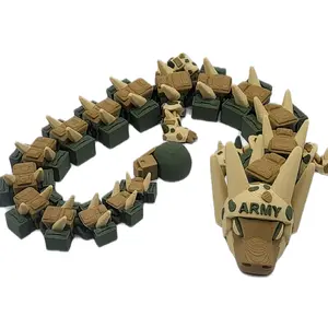 Army Salute to Military Service 3D Printed Dragons - Honor Military Service with Unique Design, Perfect Gift for Veterans, Decor Ornaments