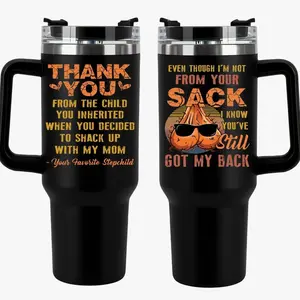 Step Dad with Love 20oz 40oz Tumbler, Father's Day Gift for Bonus Dad