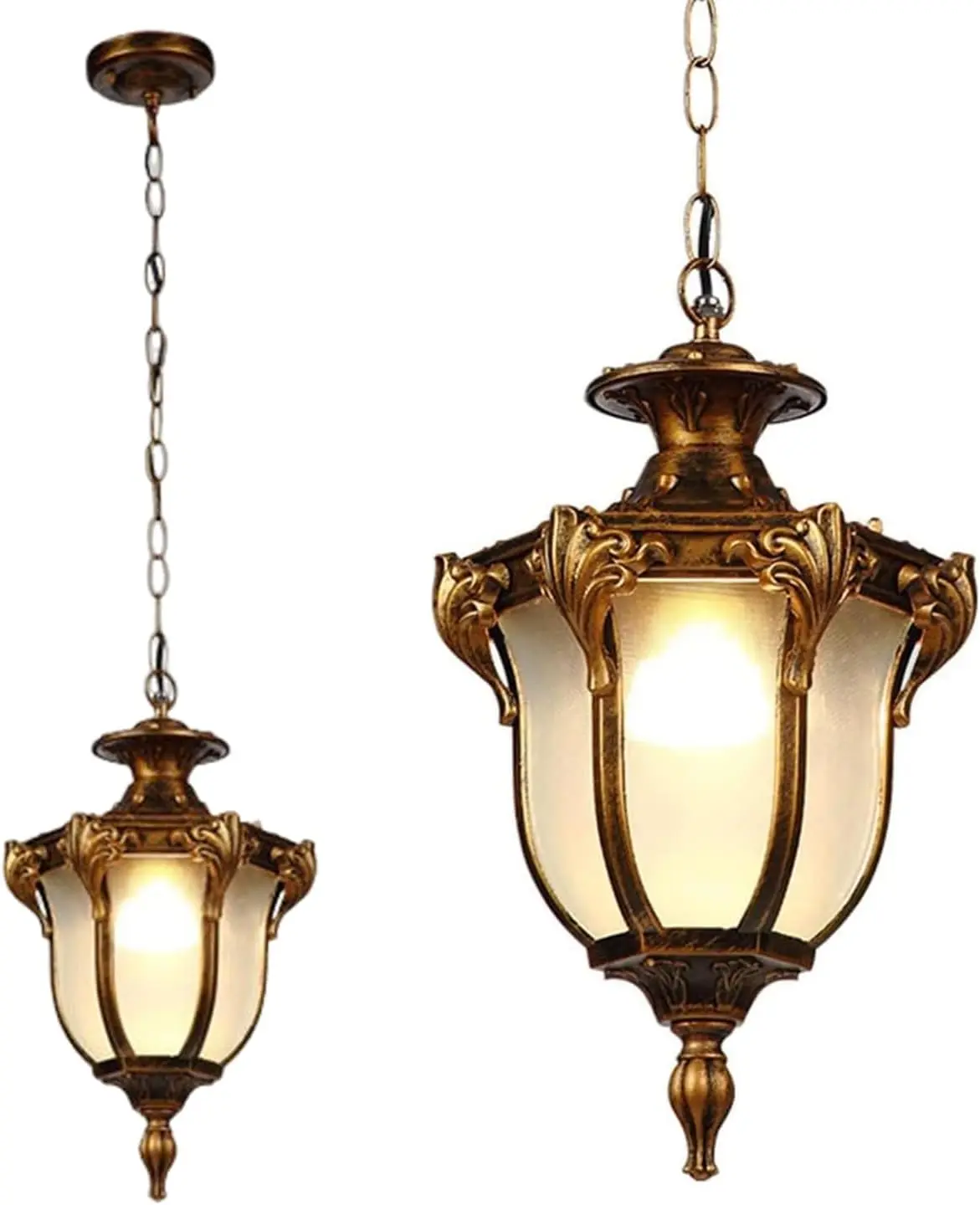 Rustic Victorian E26 Exterior Ceiling Pendant Light American Outdoor Waterproof Chandelier Garden Corridor Grape Frame Pavilion Bronze Hanging Light Adjustable Suspension Lighting Fixture