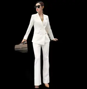 White Double Breasted Pant Suit