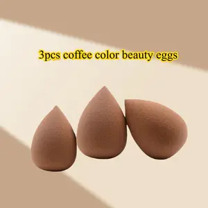 Professional brown beauty blender set, beauty tool, Cosmetics Makeup Tool, suitable for makeup artists and novices, 3 beauty blenders, cheap luxury choice, suitable for makeup and natural makeup