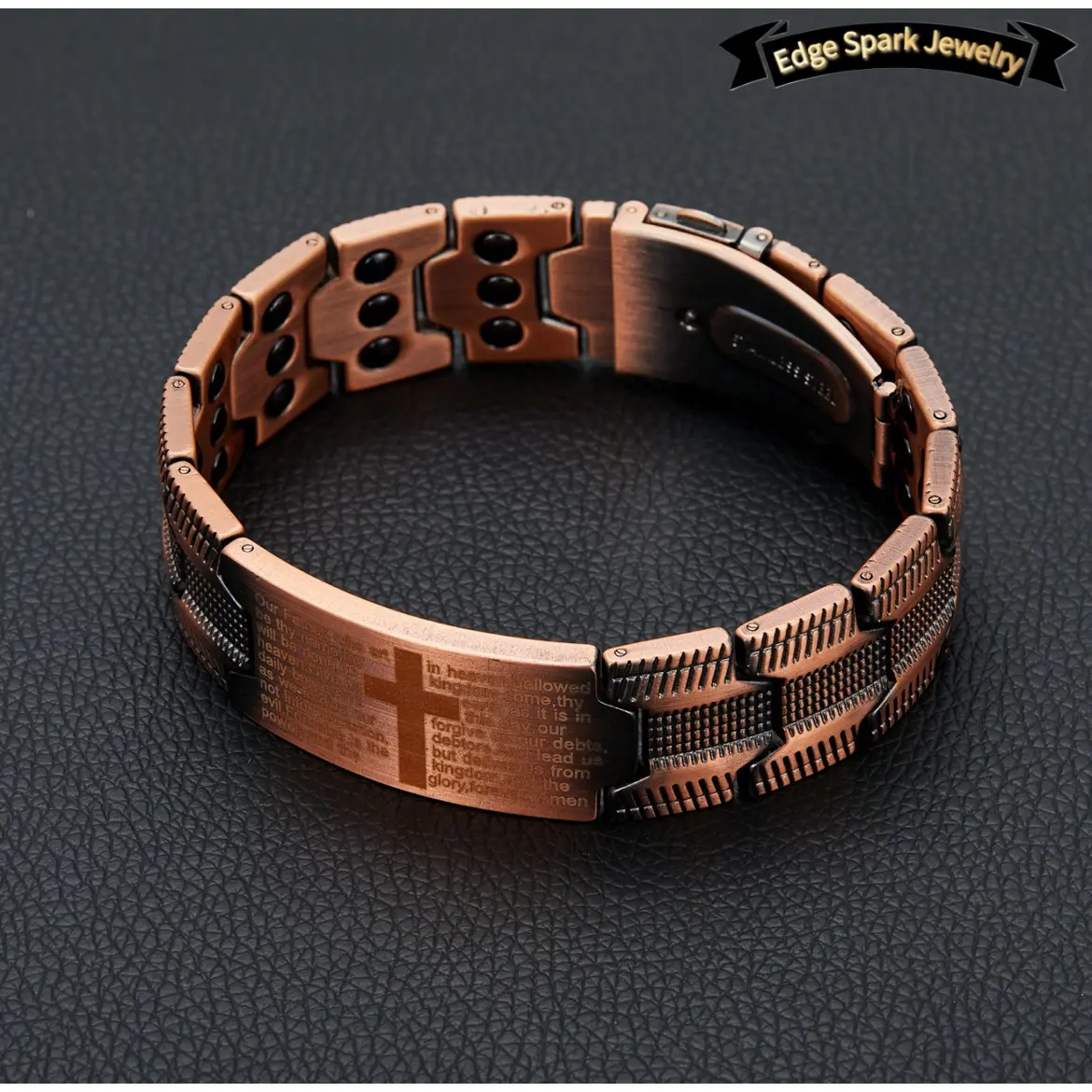 Men's 99.9% Pure Copper Magnetic Bracelet - 3500 Gauss Powerful Magnets, Adjustable, Hypoallergenic Healing Wristband, Stylish Wellness Jewelry with Bible Excerpts, Zodiac Chain, Father's Day/Christmas Gift for Men, Relieves Fatigue, Boosts Vitality, Fath