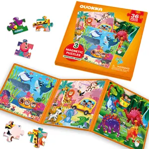 QUOKKA Magnetic Puzzles for Kids Ages 4-6 - 36 Pieces Puzzle - Animal Jungle Sea Toddler Travel Toys Matching Game Pattern Recognition Brain Training
