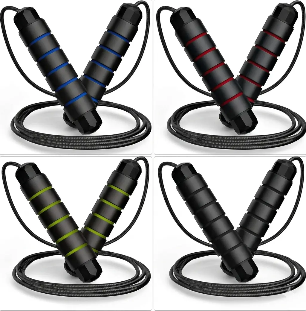Jump Rope, Tangle-Free Rapid Speed Jumping Rope Cable with Ball Bearings for Women, Men, Adjustable Steel Jump Rope with Foam Handles  Workout Equipment