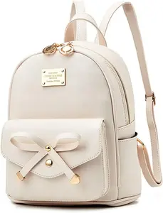 IHAYNER Women's Mini Leather Backpack Purse with Bowknot Detail