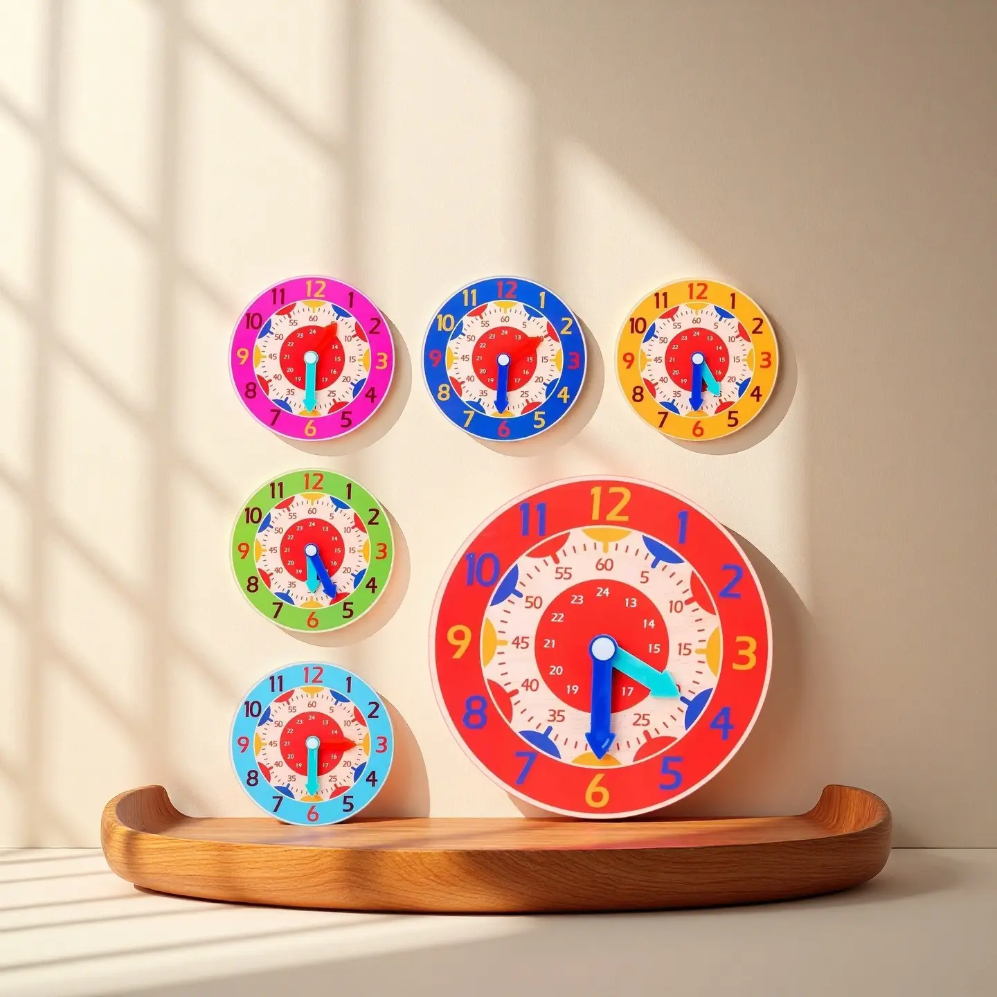 Unisex Round Number Print Cognitive Clock Puzzle, 3-4 Years Early Education Children's Teaching Aid Toy, DIY Learning Game for Students