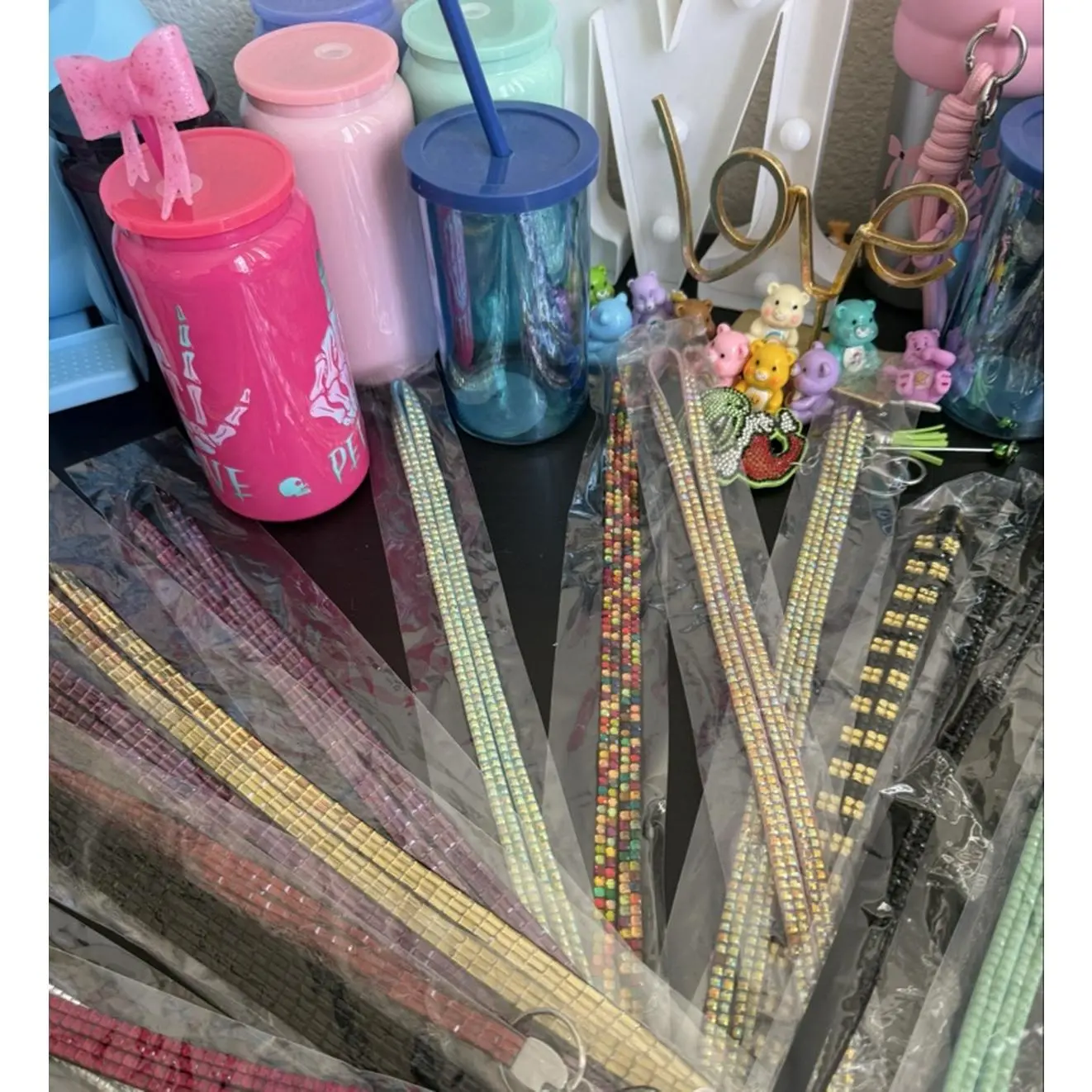 Lanyards in Rainbow Bumblebee Pink Black Teal Dark Pink Silver Red Gold Colors for Accessories