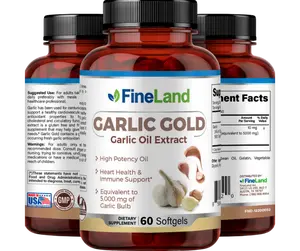 FineLand GARLIC GOLD Equivalent to 5,000 mg of Garlic Bulb, High Potency Oil, Heart Health & Immune Support Healthcare Fitness