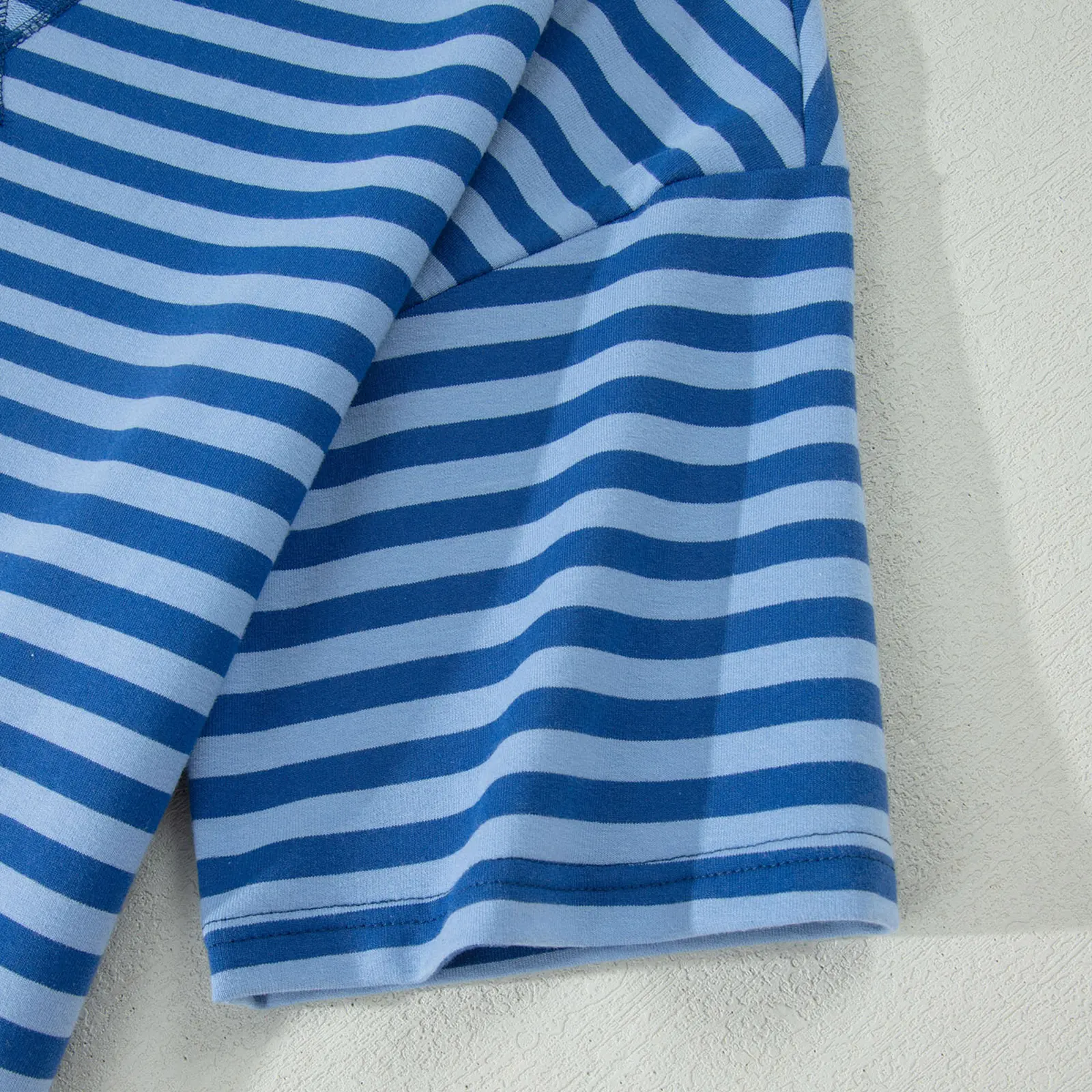 Asvivid Women Stripe Striped Ribbed Cotton Two-Piece Short Set with Chest Patch Detail Summer Womenswear Top Shorts Clothes Casual Breathable Fashion