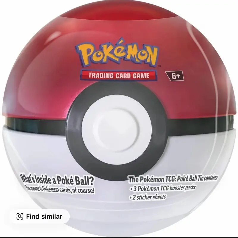 Pokémon Official TCG Poké Ball Collectible Cards Sealed Box - 3 Booster Packs, 2 Sticker Sheets, Factory Sealed, FREE Random Anime Sticker, Near Mint