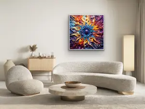 417Hz Cymatic Frequency Impressionist Art - Limited Edition, 20x20 Canvas, Nature-Inspired Decor, Canvas Art Poster Ornaments Wall Art